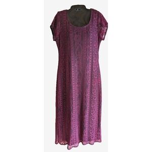 CW Rose Dress 14 Lace Overlay Maxi Vintage Dark Coquette Whimsigoth Fairy Grunge